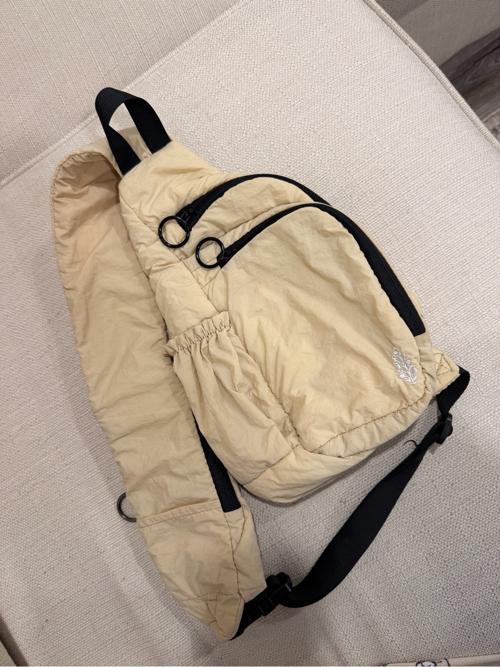 FP Movement by Free People Cream Nylon Crossbody Sling Bag